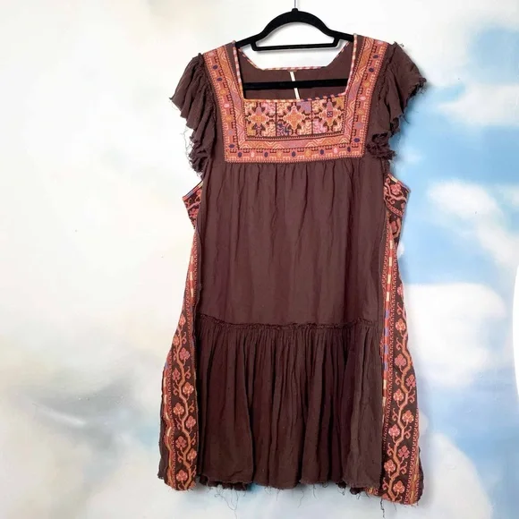 Free People embroidered mini dress - Picture 1 of 6